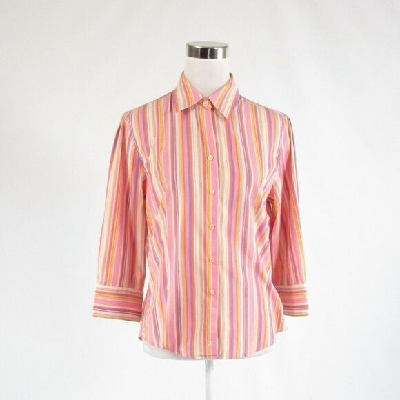 White PERRY ELLIS button down blouse 8 - Picture 1 of 8